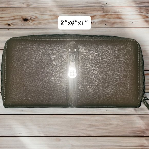 Kenneth Cole Reaction Genuine Leather Wallet - BROWN - Zippered - Picture 1 of 7